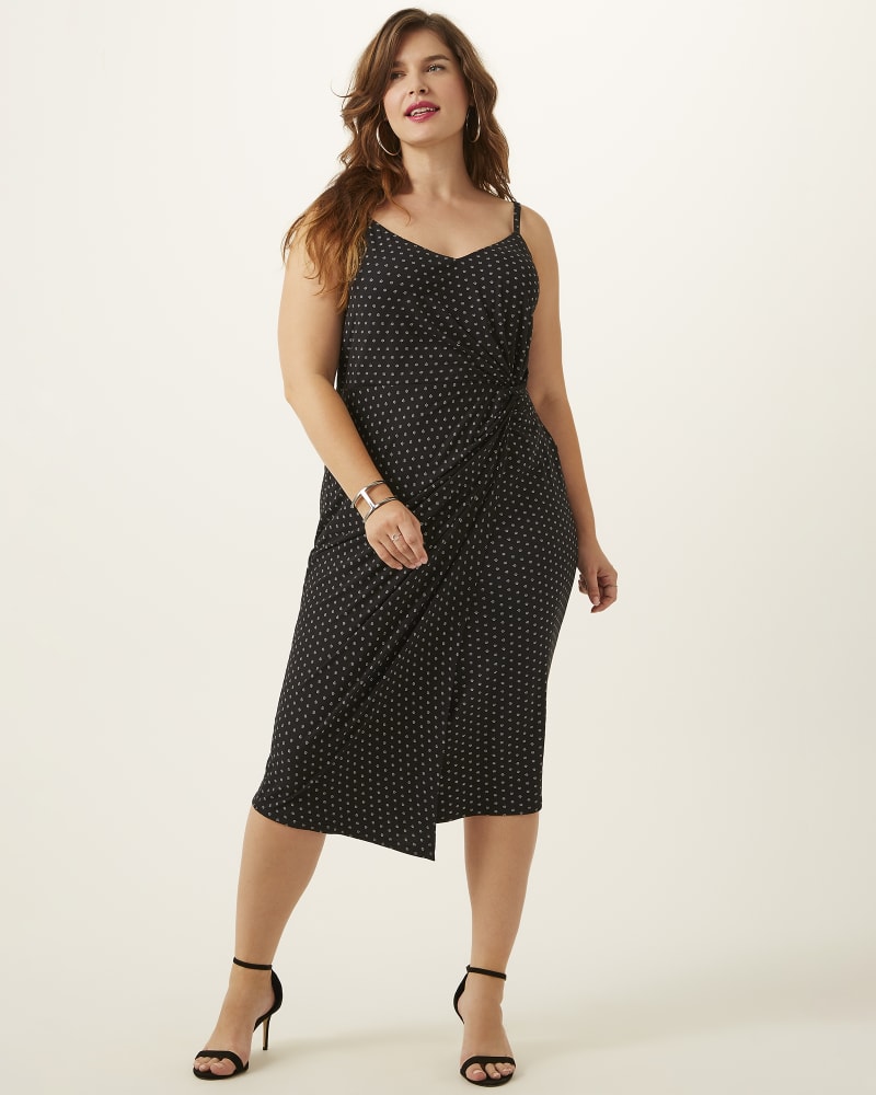 Plus size model with rectangle body shape wearing Louisa Side-Knot Dress by Socialite | Dia&Co | dia_product_style_image_id:164277